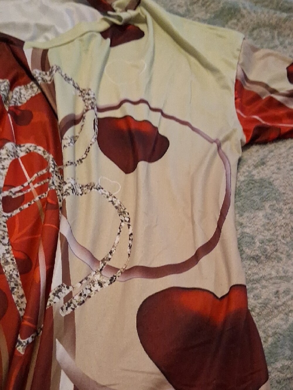 Women's Red Heart-Print Tunic Top - Picture 3 of 5